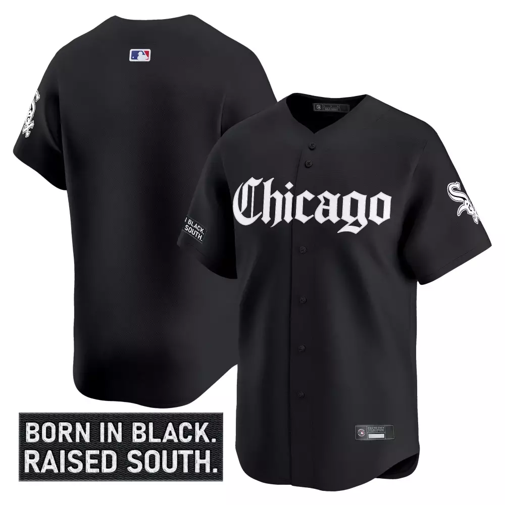 Men's Chicago White Sox Vapor Jersey | Stitched Black with 2023 Born in Black Patch | Fan Gear for Men