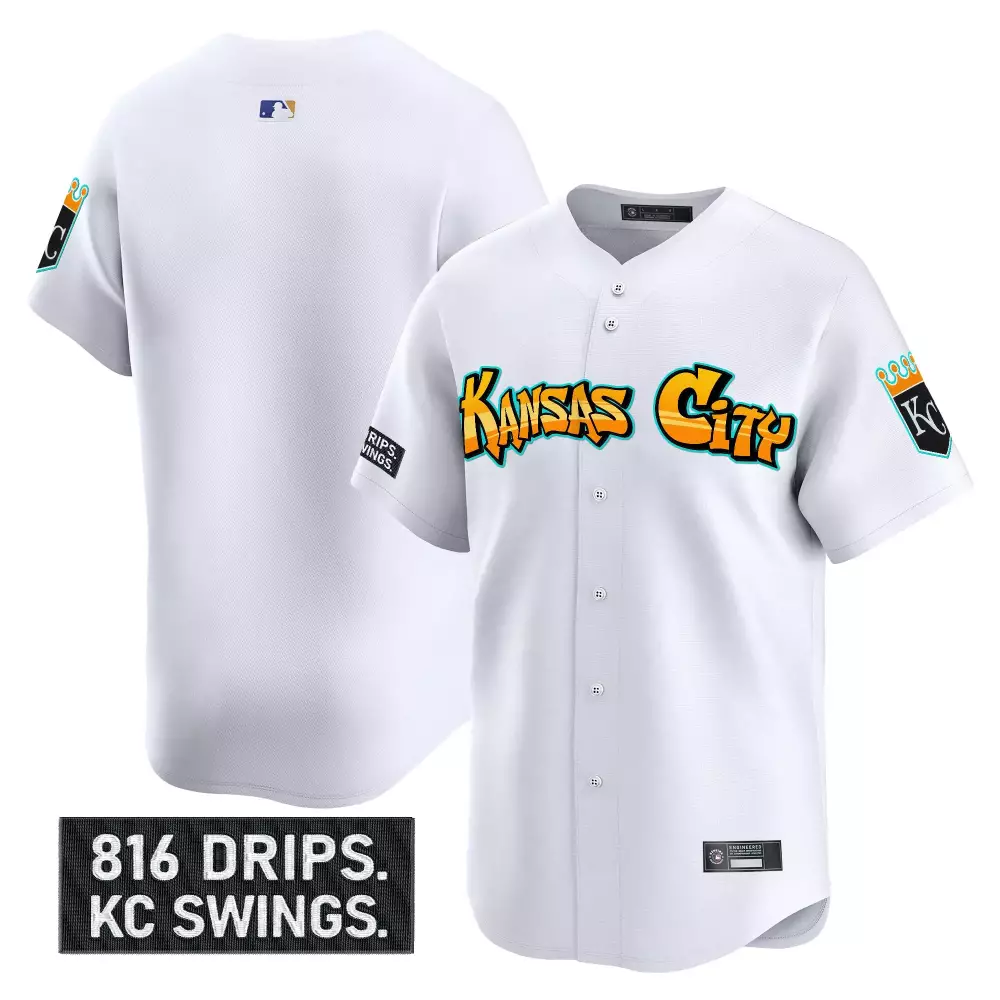 Men's Vapor Jersey | Kansas City Royals 816 Drips Patch White 2023 Edition | Fan Gear for Men