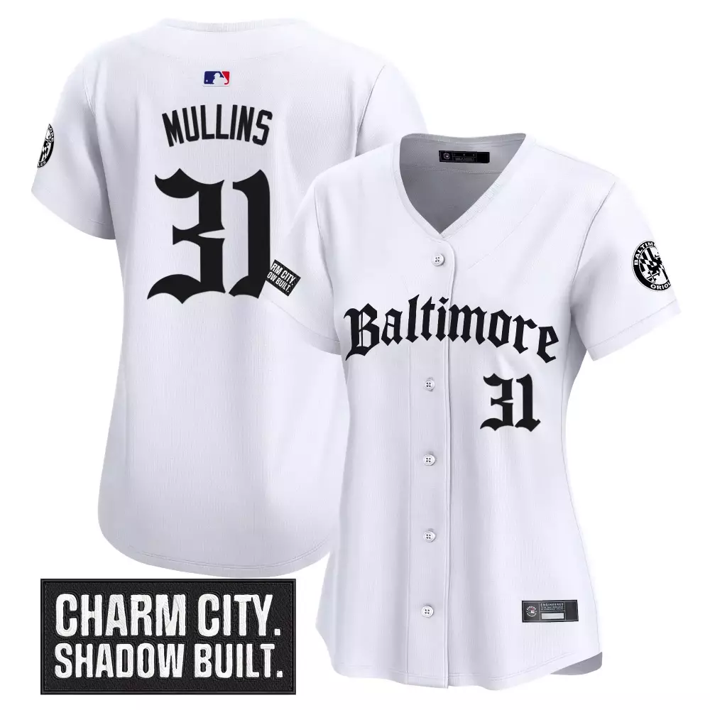 Mullins 31 Baltimore Orioles 2023 White Vapor Premier Jersey | Charm City Patch | Game Day Outfit | For Women