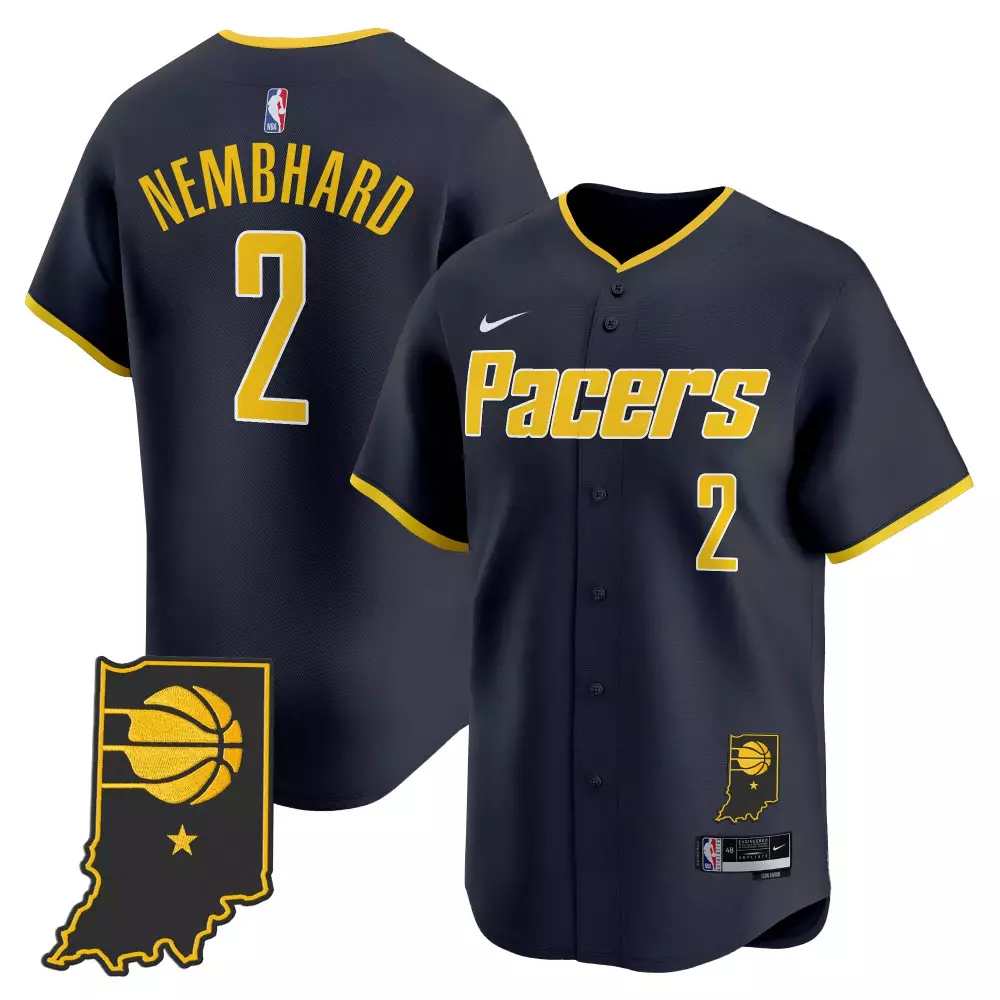 Nembhard 2 Indiana Pacers Navy Vapor Jersey | All Stitched Embroidered Patch 2023 | Replica Fan Gear for Men, Women & Youth