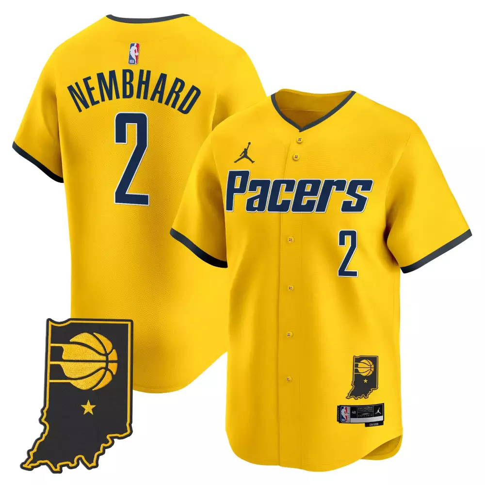 Nembhard 2 Indiana Pacers Yellow Vapor Jersey | All Stitched Embroidered Patch 2023 | Replica Fan Gear for Men, Women & Youth
