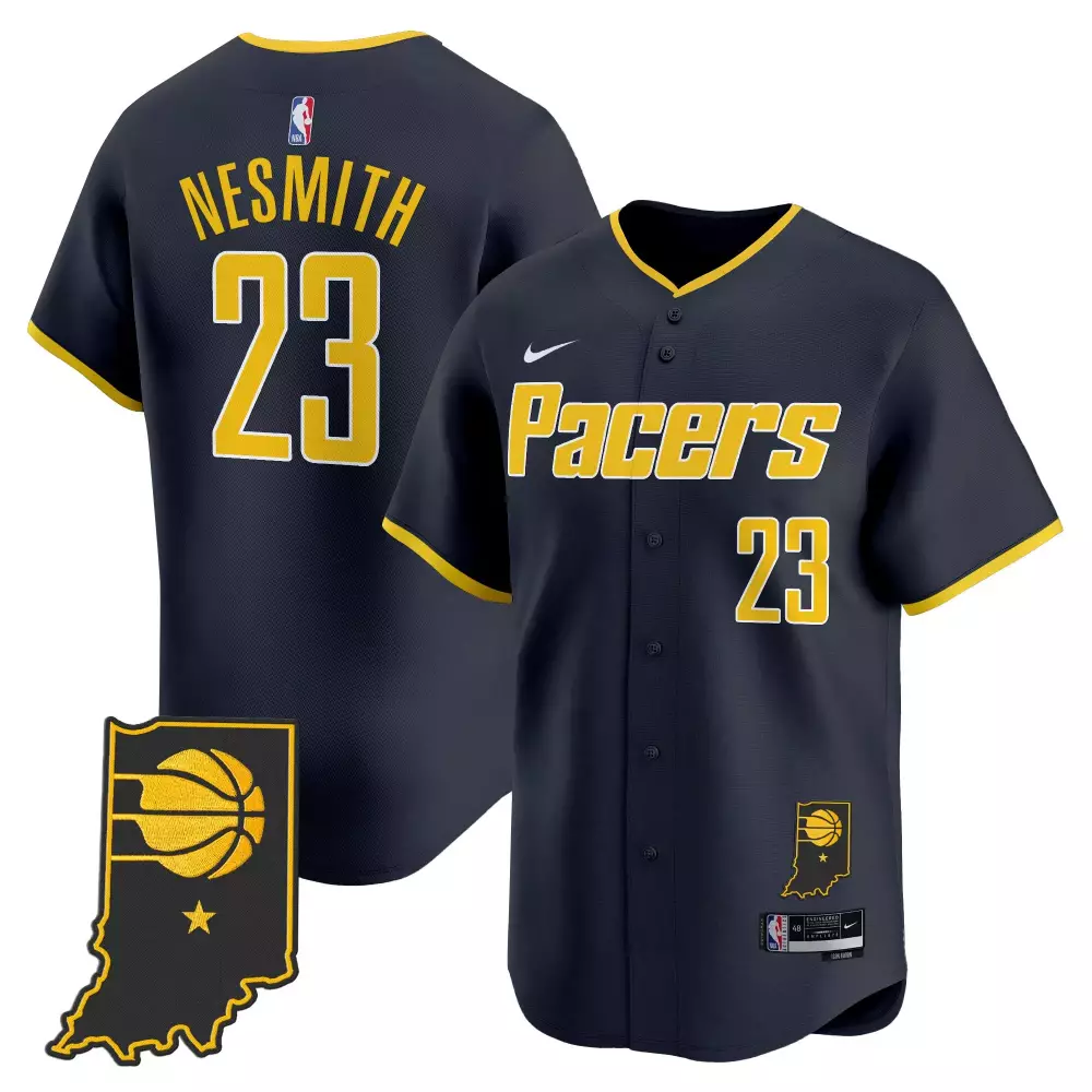 Nesmith 23 Indiana Pacers Navy Vapor Jersey | Stitched Embroidered Patch 2023 | Fan Gear for Men, Women & Youth