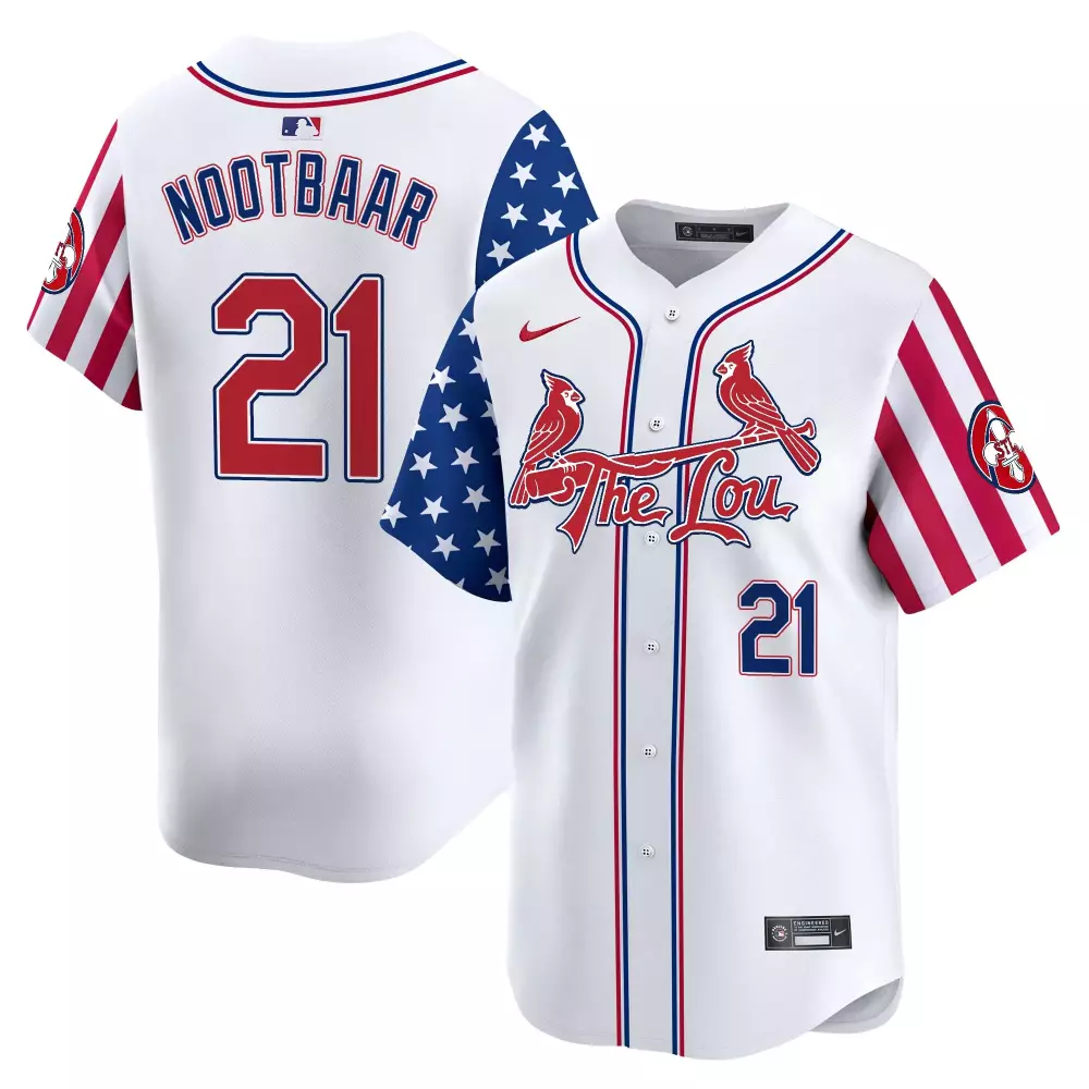Nootbaar 21 St Louis Cardinals White Vapor Jersey 2025 | Independence Day Patch | Men's Fan Gear | For Men, Women & Youth