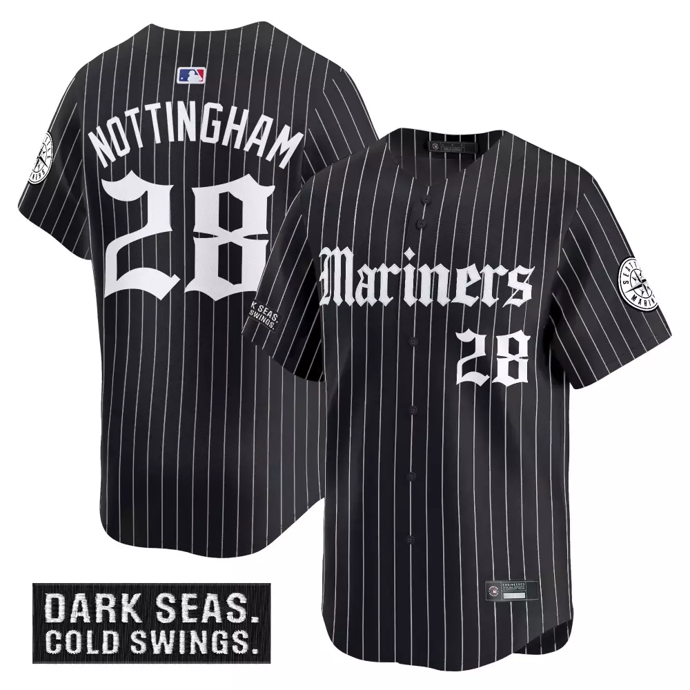 Nottingham 28 Mariners Black Deep Sea Gothic Edition 2023 Vapor Jersey | Stitched for Men | For Men, Women & Youth