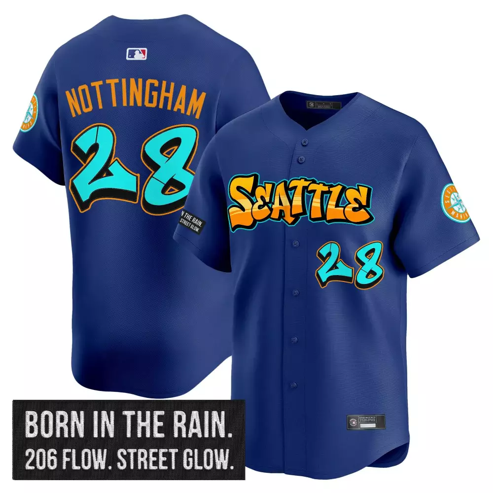 Nottingham 28 Mariners Graffiti Edition Navy 2023 Vapor Jersey | Stitched for Men | For Men, Women & Youth