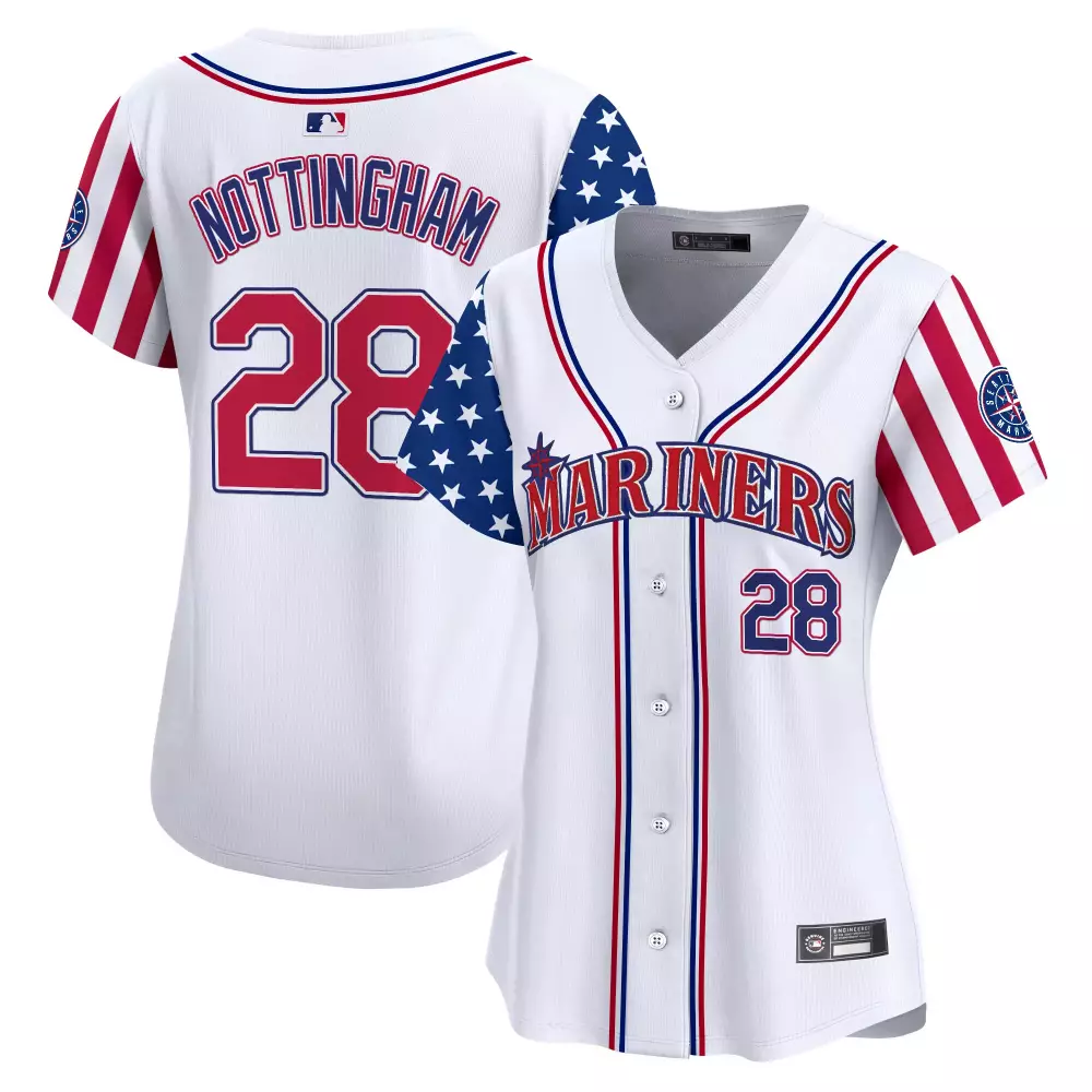 Nottingham 28 Women’s Stitched Vapor Jersey | White Mariners Independence Day 2025 | For Women | For Men, Women & You