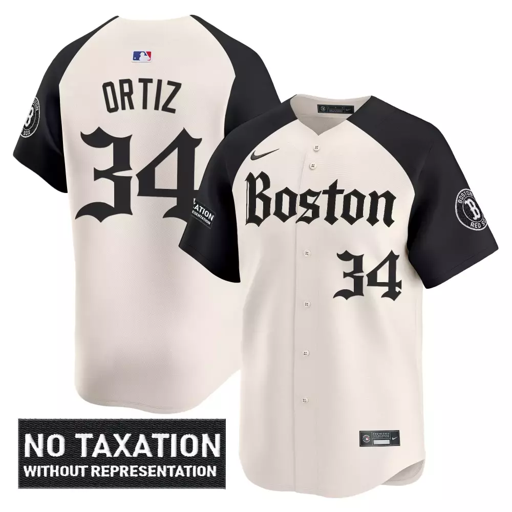 David Ortiz Boston Red Sox Stitched Vapor Jersey | Cream No Taxation Patch 2023 | Stylish Fan Gear for Men, Women & Youth