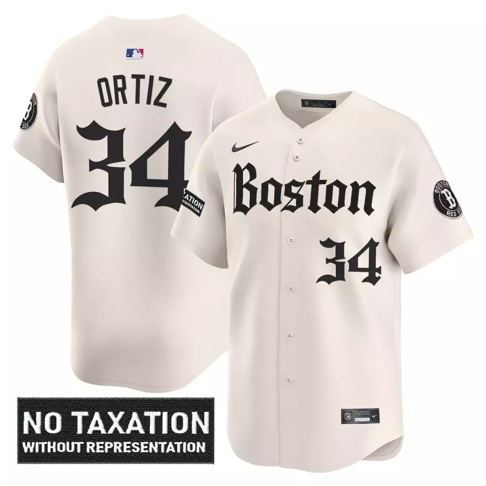 David Ortiz Boston Red Sox Vapor Jersey | Cream No Taxation Patch 2023 | Stylish Fan Gear for Men, Women & Youth