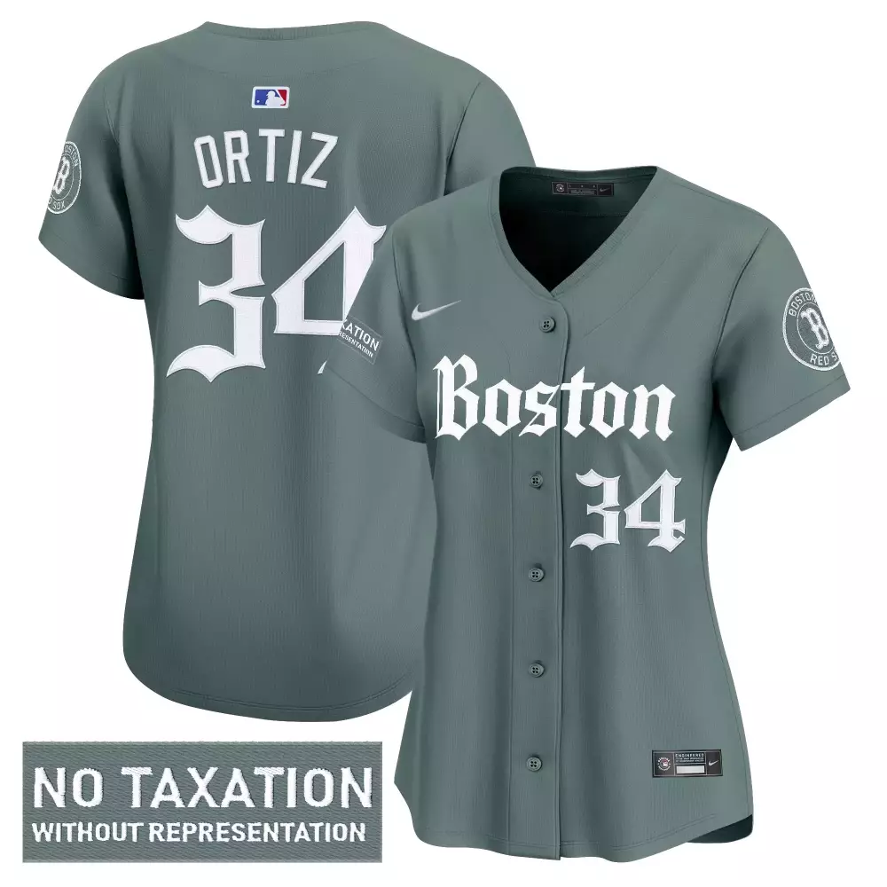 David Ortiz Women's Boston Red Sox Vapor Jersey | Gray No Taxation Patch 2023 | Stylish Fan Gear for Women & Youth
