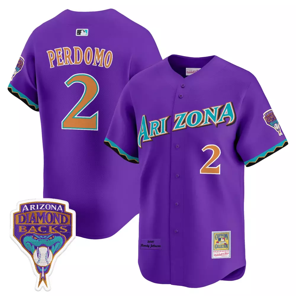 Perdomo Arizona Diamondbacks Purple Jersey | Cooperstown Patch Men's Size 2 | For Men, Women & Youth
