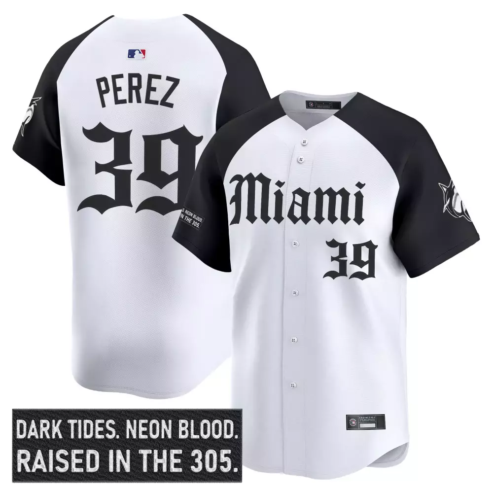 Perez 39 Men's Miami Marlins Vapor Jersey White Black Limited Edition 2023 | Stylish Fan Gear | For Men