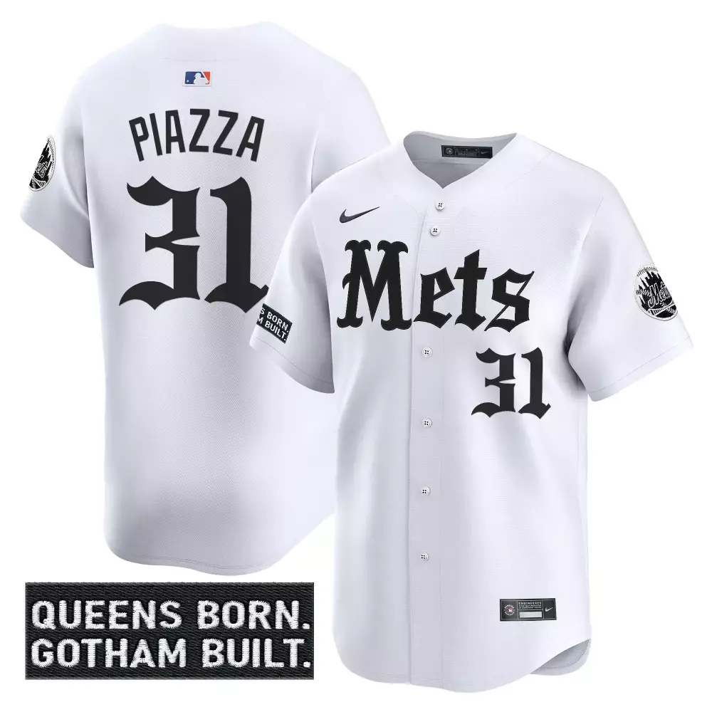 Piazza 31 New York Mets 2023 Gotham Edition Stitched Jersey | White Vapor Fan Gear | For Men, Women & Youth