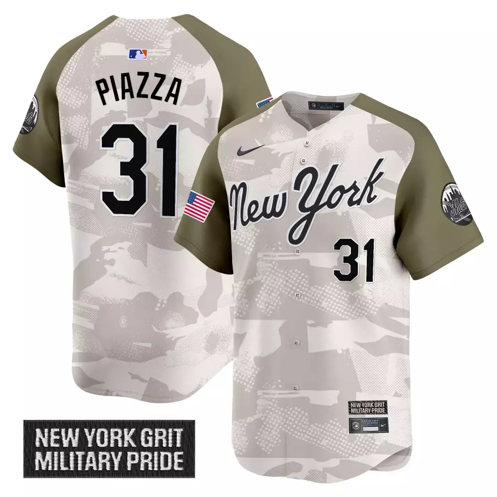 Piazza 31 New York Mets 2025 Military Pride Camo Jersey | Stitched Vapor Fan Gear | For Men, Women & Youth