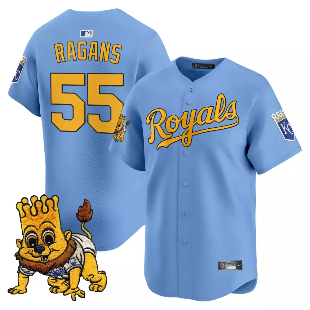 Ragans 55 Kansas City Royals Men's Vapor Jersey | 2023 Light Blue with Embroidered Sluggerrr Patch | Fan Gear | For Men