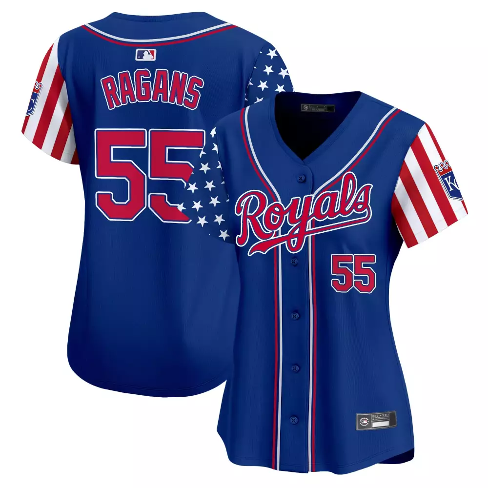 Ragans 55 Kansas City Royals 2025 Independence Day Vapor Jersey | Blue Stitched Style | Game Day Outfit for All | For Men, Women & Youth