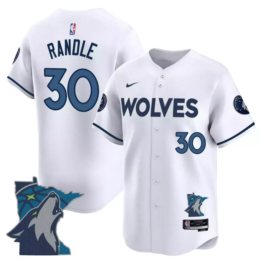Randle 30 Minnesota Timberwolves White Vapor Jersey | Stitched with Embroidered Patch | 2025 | For Men, Women & Youth