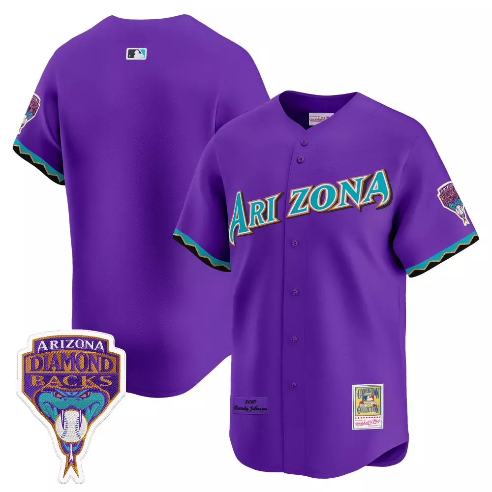 Randy Johnson Arizona Diamondbacks Purple Jersey | Cooperstown Patch | Limited Edition for Men, Women & Youth