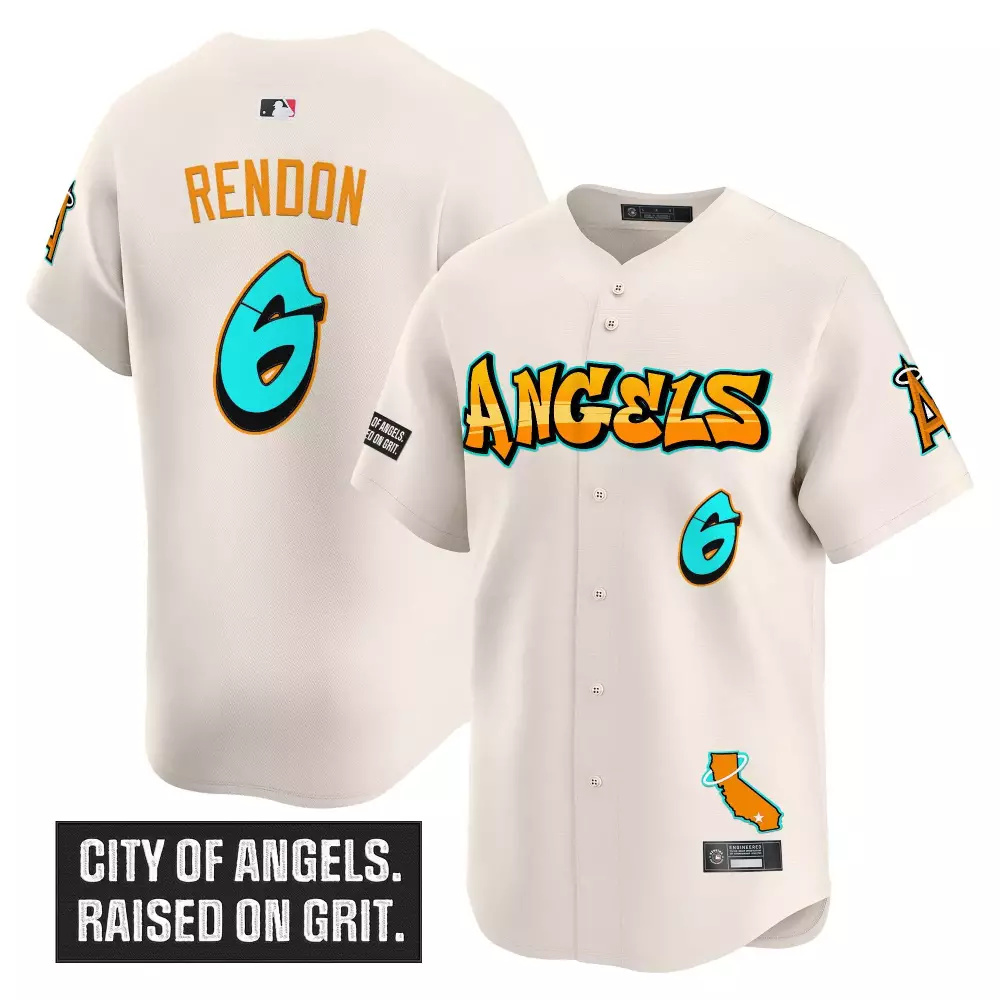 Rendon 6 Los Angeles Angels 2023 Graffiti Edition Jersey | Cream Vapor Fan Gear | For Men, Women & Youth