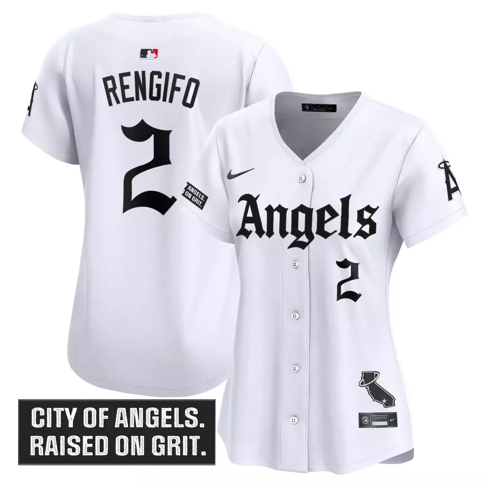 Rengifo 2 Women's Los Angeles Angels White Vapor Jersey | 2023 City of Angels Patch | For Men, Women & Youth