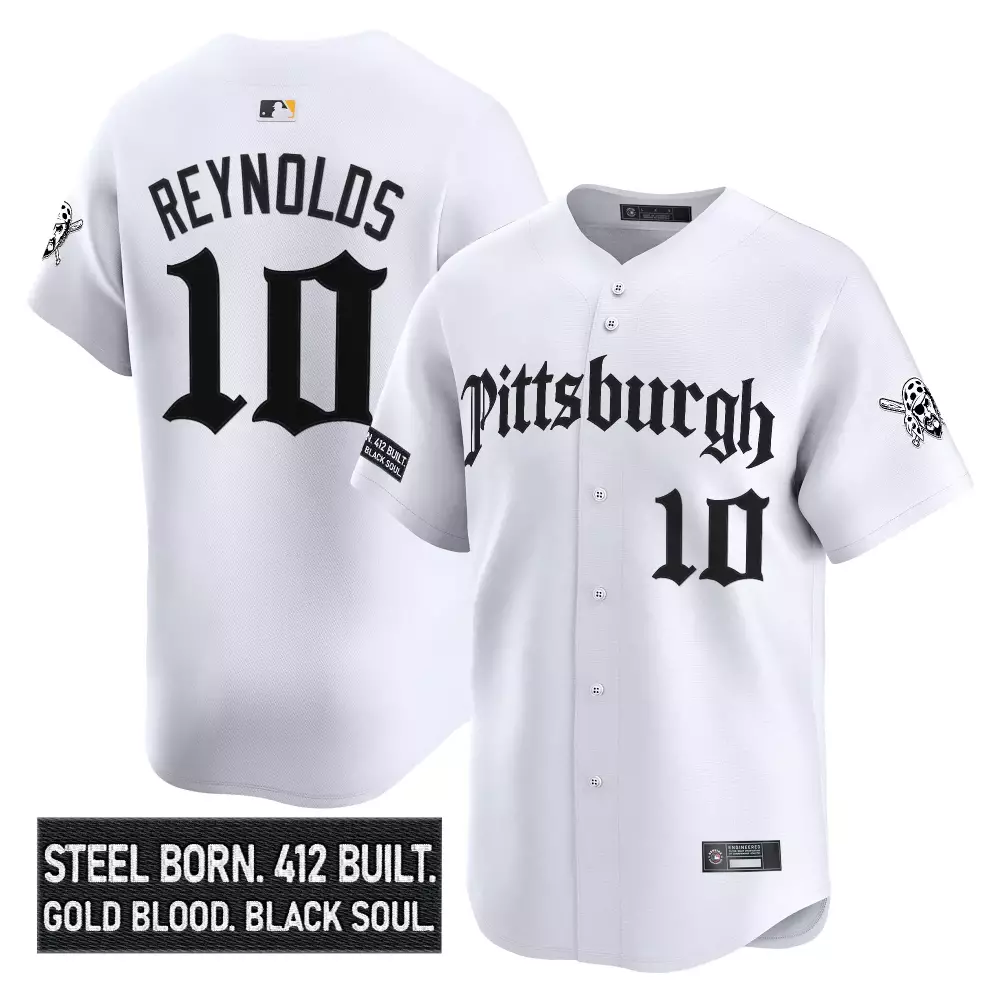 Reynolds 10 Pittsburgh Pirates 2023 Stitched Vapor Jersey | White Edition with Embroidered Patch | Fan Gear for Men, Women & Youth