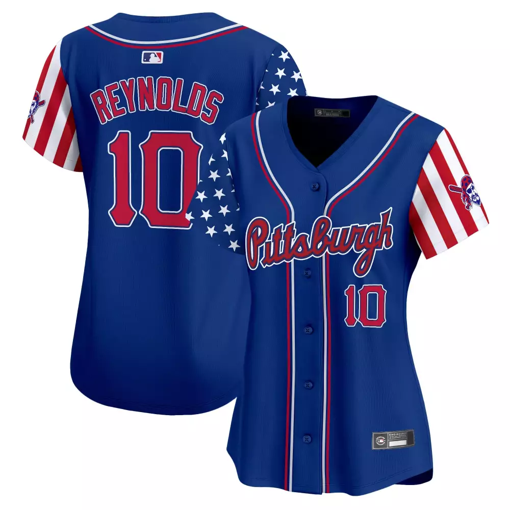 Reynolds 10 Women's Stitched Vapor Jersey | Pittsburgh Pirates 2025 Independence Day Blue | Gift Idea for Men, Women & Youth