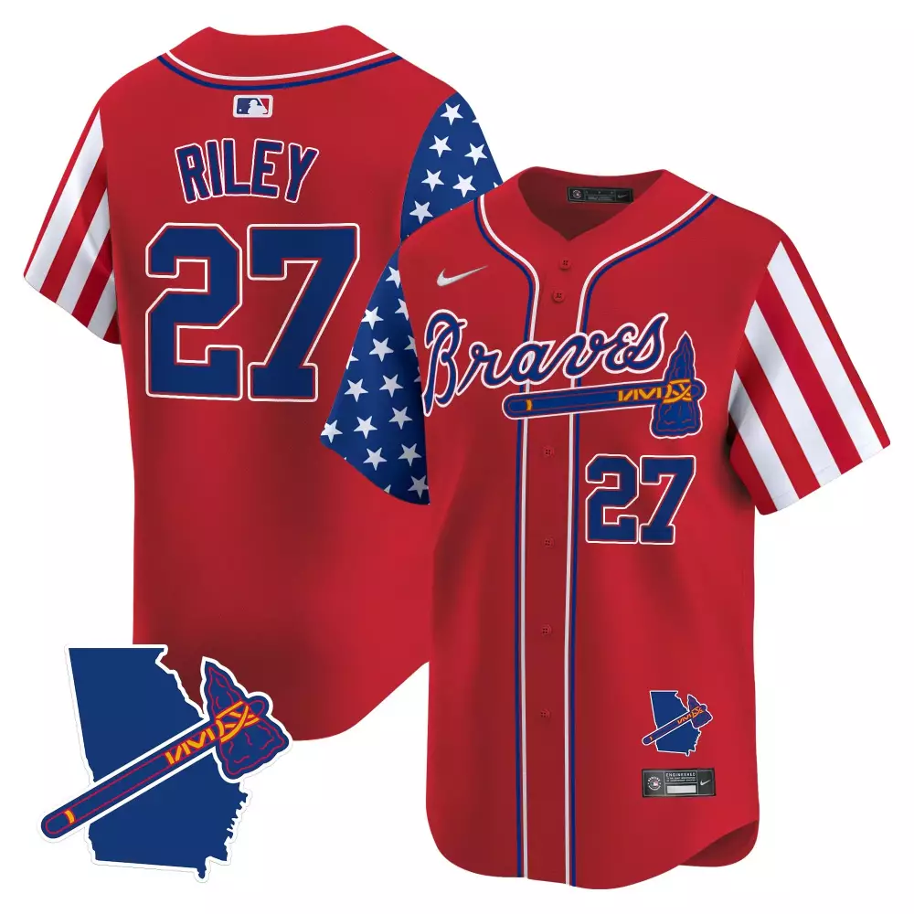 Riley 27 Atlanta Braves 2025 Independence Day Red Vapor Jersey | Limited Edition for Men, Women & Youth