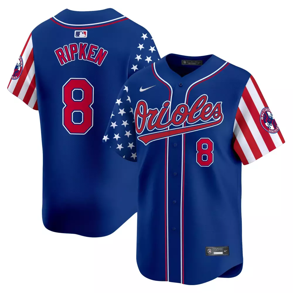 Ripken 8 Baltimore Orioles 2025 Stitched Vapor Jersey | Blue Independence Day Edition | Limited Edition Fan Gear for Men, Women & Youth