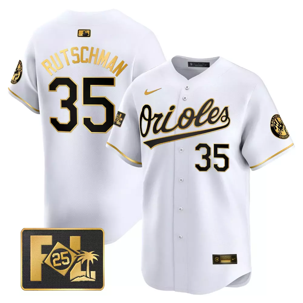 Adley Rutschman 35 Stitched Vapor Jersey | Baltimore Orioles White | Spring Training 2025 Fan Gear | For Men, Women & Youth