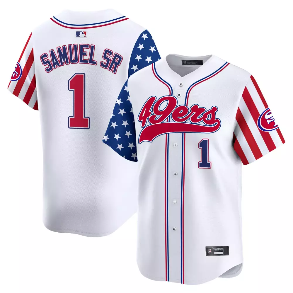 Samuel Sr. 1 San Francisco 49ers Independence Day 2025 Stitched Jersey | White Vapor Style | Fan Gear for Men, Women & Youth