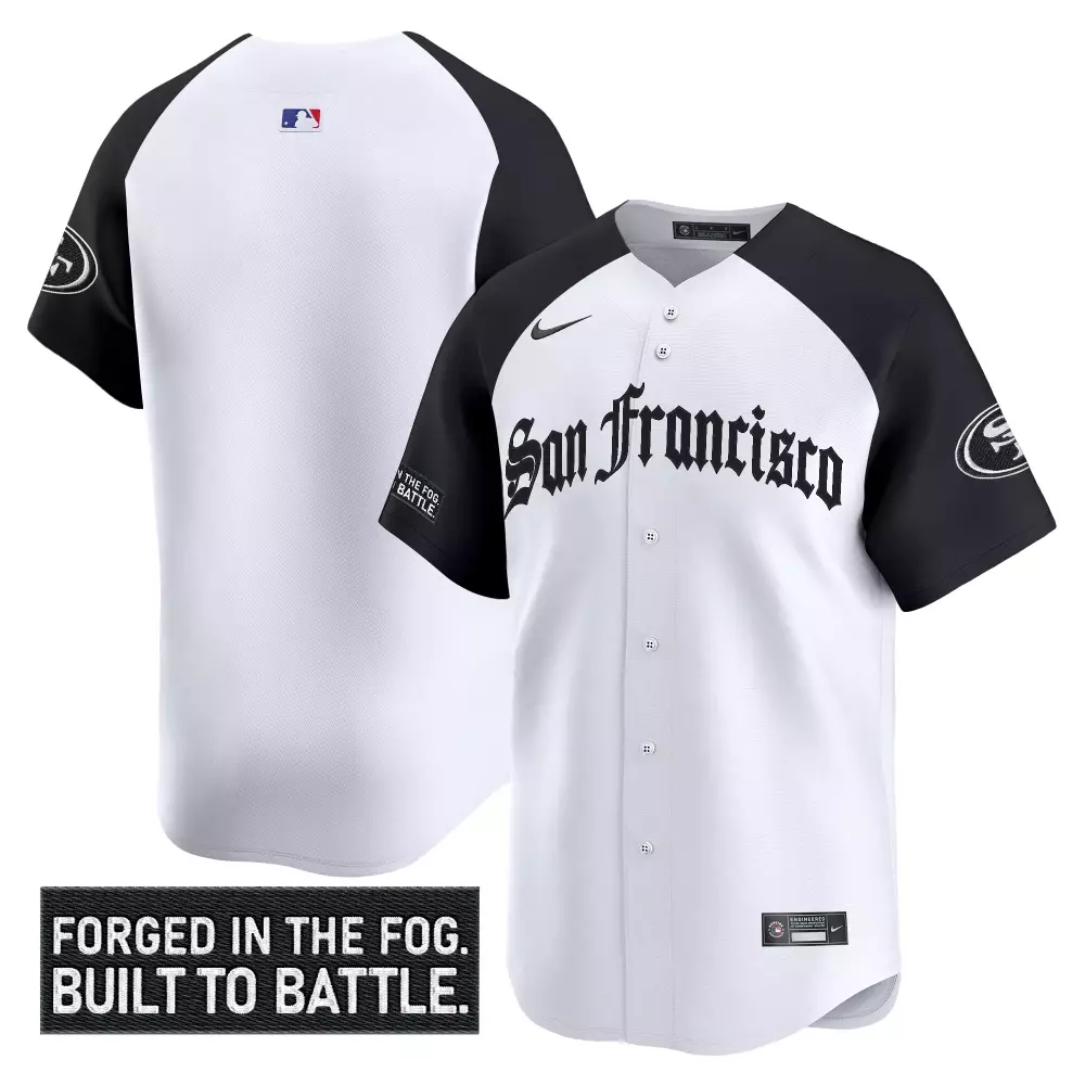 San Francisco 49ers Vapor Jersey 2023 | White & Black Forged in the Fog Patch | Team Gear for Men, Women & Youth