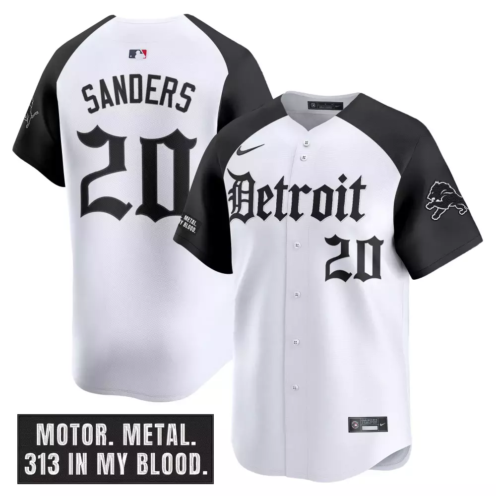 Sanders 20 Detroit Lions 2023 Black Jersey | All Stitched with Name Patch | NFC North Champions | For Men, Women & Youth