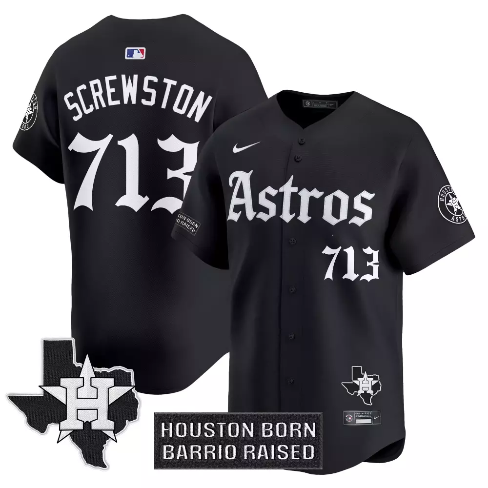 Screwston Rockets Screwston 713 Houston Astros 2023 Stitched Vapor Jersey | White Black ...