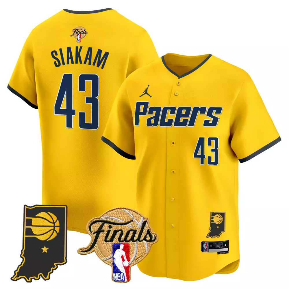 Siakam 43 Indiana Pacers Yellow Vapor Jersey | All Stitched Embroidered Patch 2023 | Replica Fan Gear for Men, Women & Youth