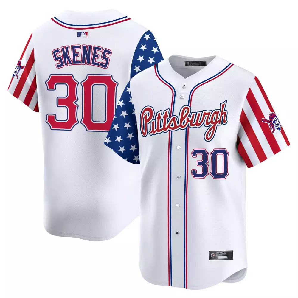 Skenes 30 Pittsburgh Pirates 2025 White Independence Day Stitched Vapor Jersey | Fan Gear | For Men, Women & Youth