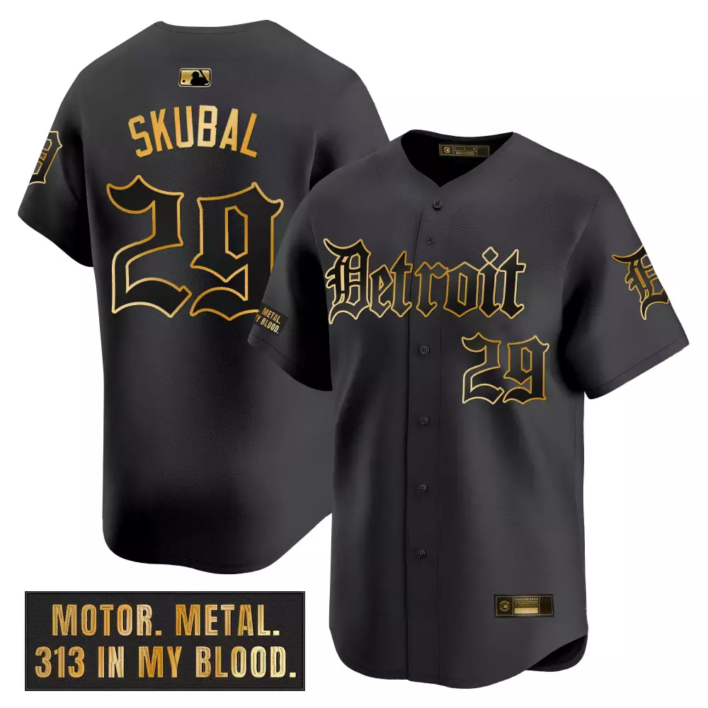 Skubal 29 Detroit Tigers Men's Stitched Vapor Jersey | Gold Edition 2023 with Embroidered Patch | For Men, Women & Youth