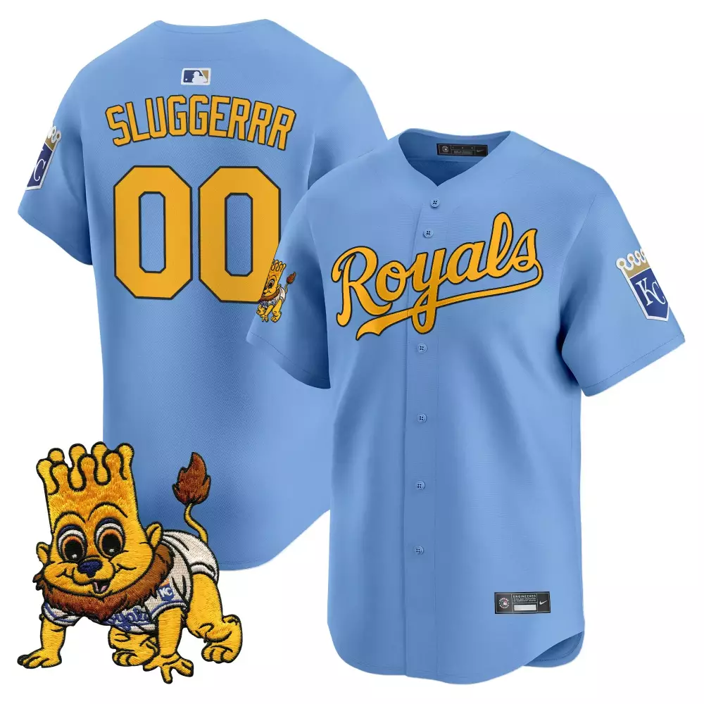 Sluggerrr 00 Kansas City Royals Youth Blue Vapor Jersey | Embroidered Patch Style | Perfect for Young Fans | For Men, Women & Youth