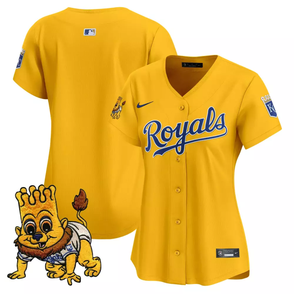 Sluggerrr Stitched Vapor Jersey | Kansas City Royals Yellow Limited Edition | Fan Gear for Women | For Women