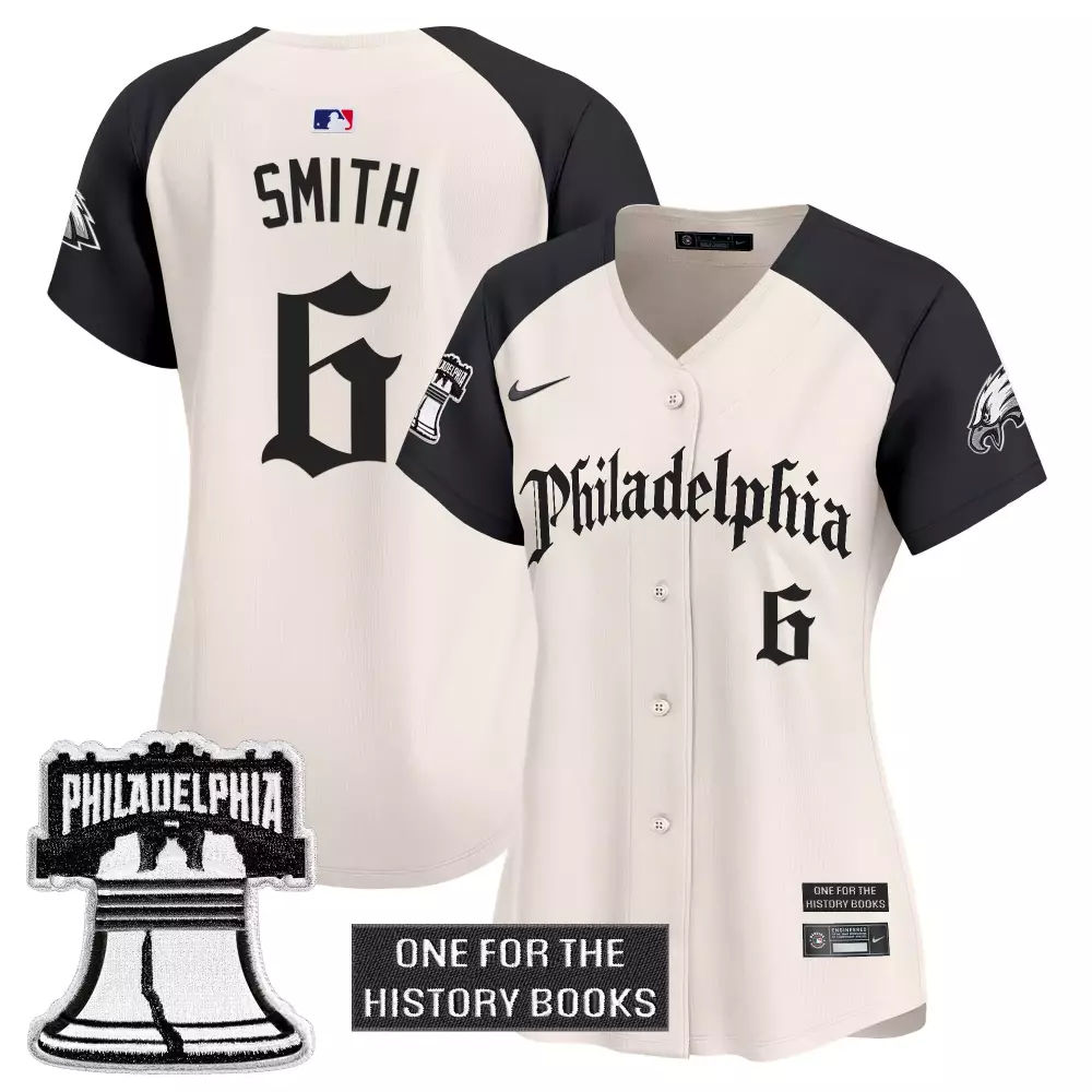 Smith 6 Philadelphia Eagles Women's Vapor Jersey | Cream Embroidered Patch 2023 | Fan Gear for Men, Women & Youth