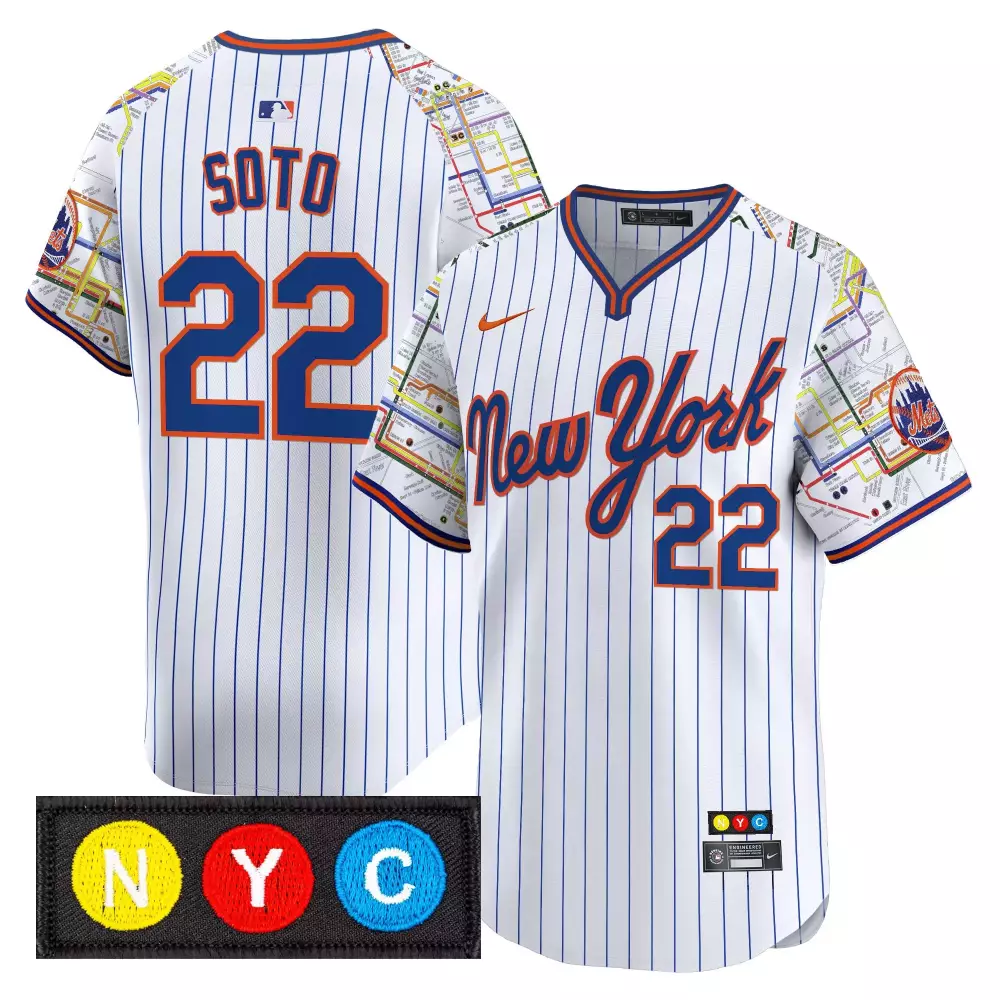 Soto 22 New York Mets Vapor Jersey | White NYC Patch 2023 | For Men, Women & Youth