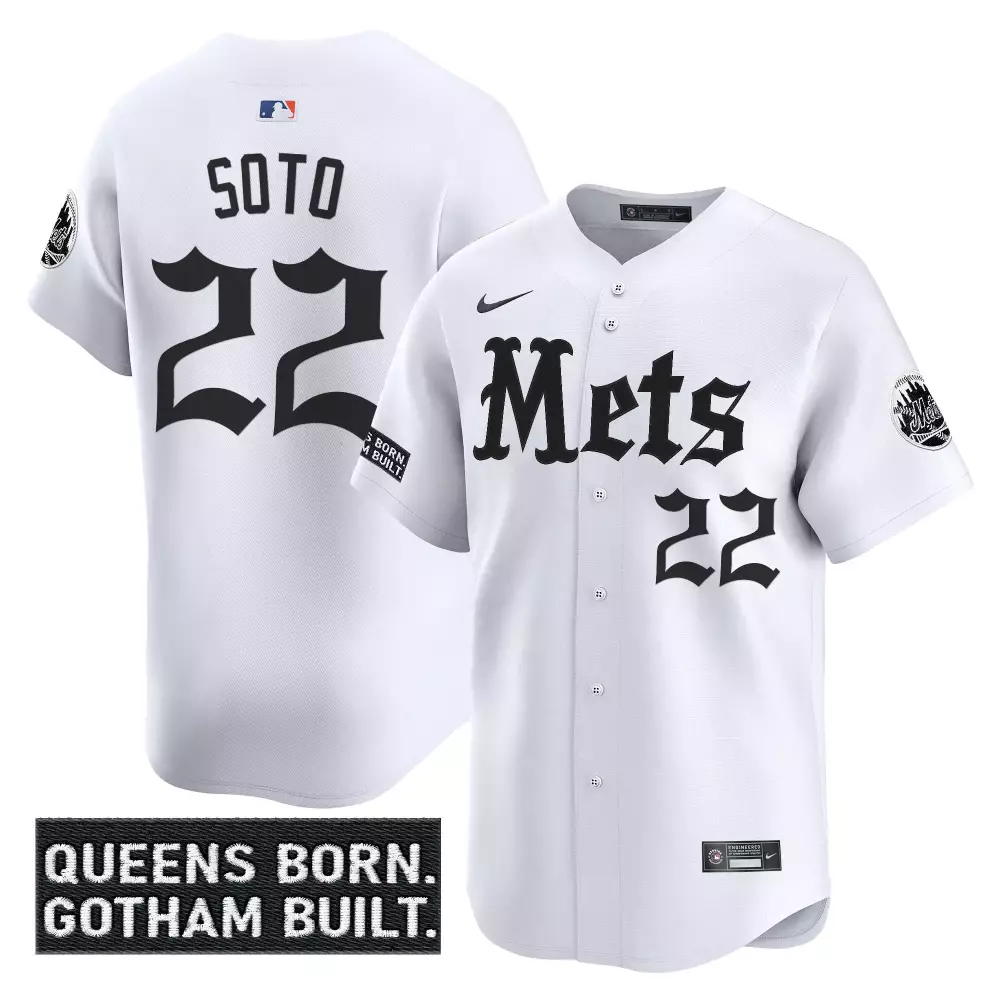 Soto 22 New York Mets 2023 White Gotham Edition Vapor Stitched Jersey | Celebrate NYC Pride | For Men, Women & Youth