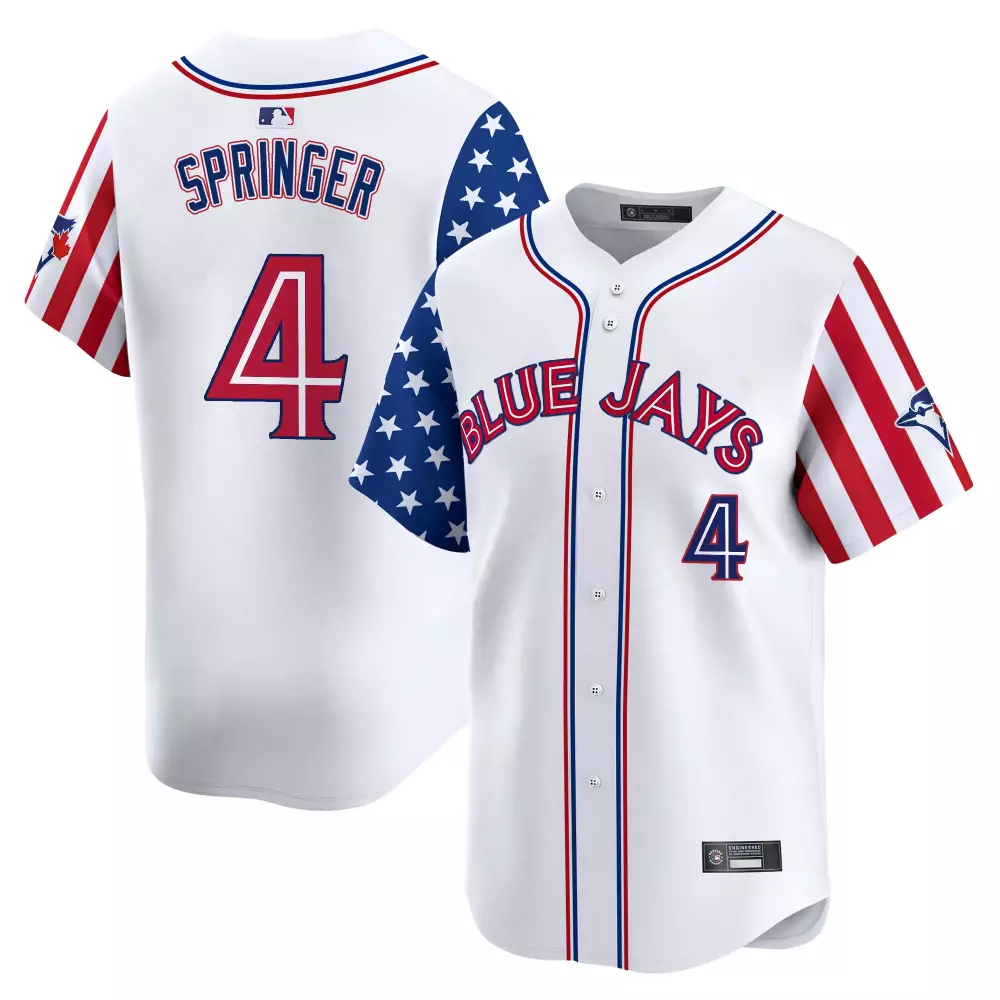 Springer 4 Toronto Blue Jays 2025 Independence Day Stitched Vapor Jersey | White Fan Gear | Perfect for Men, Women & Youth