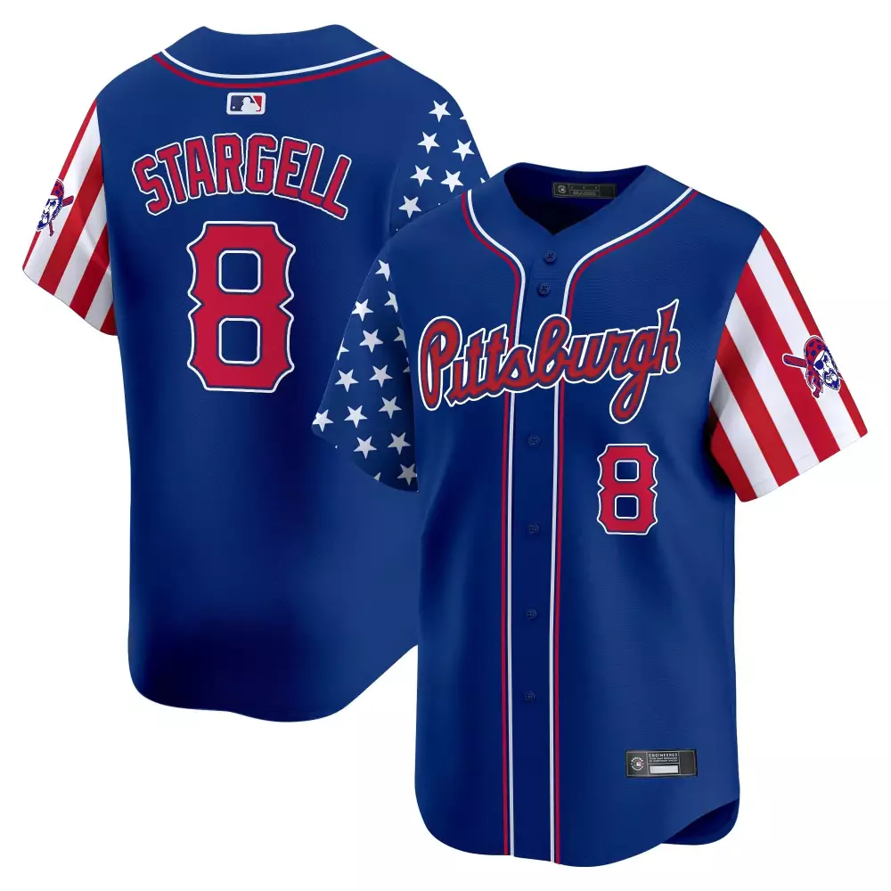 Stargell 8 Pittsburgh Pirates Blue Vapor Jersey | Independence Day Patch 2025 for Men | Limited Edition Fan Gear | For Men, Women & Youth