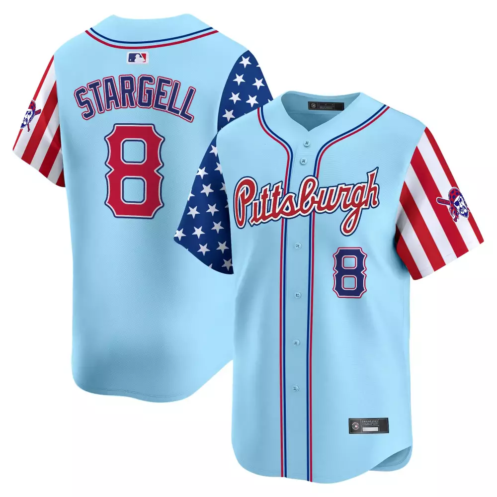 Stargell 8 Pittsburgh Pirates Stitched Vapor Jersey | Light Blue Independence Day 2025 for Men | Limited Edition Fan Gear | For Men, Women & Youth