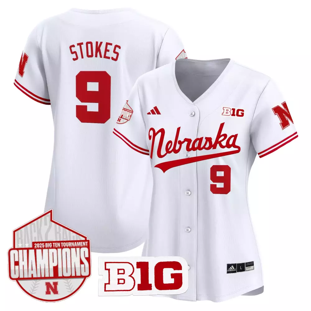 Custom Nebraska Cornhuskers  Stokes 9 Huskers 2025 Champions Vapor Stitched Authentic Jersey – White