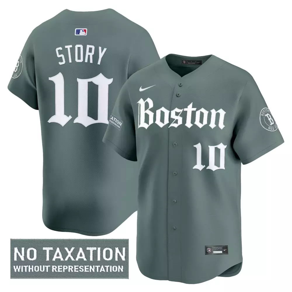 Story 10 Boston Red Sox 2022 Vapor Jersey | Green Stitched No Taxation Patch | Limited Edition Fan Gear | For Men, Women & Youth