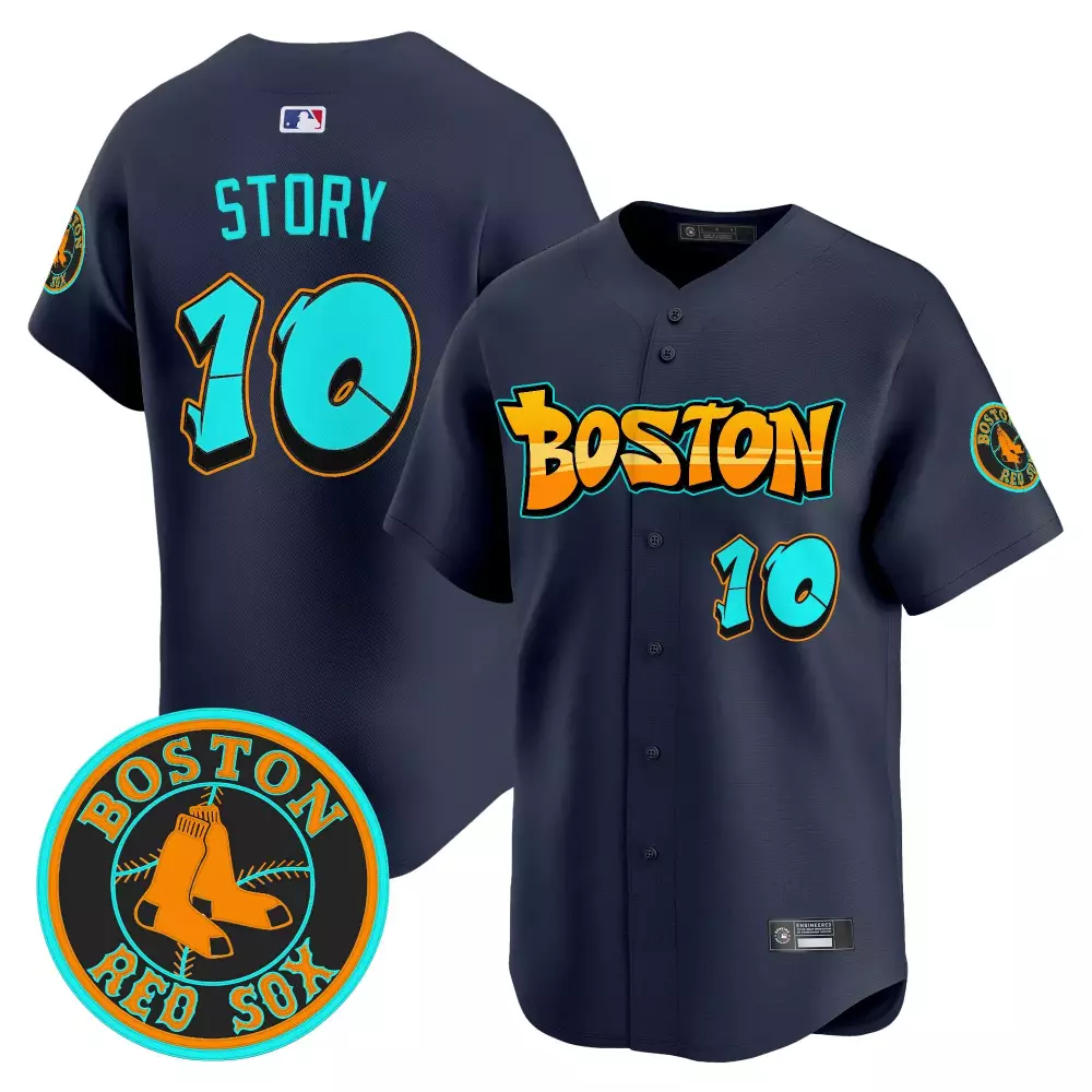 Story 10 Boston Red Sox Navy Graffiti Edition Vapor Jersey | Embroidered Patch 2023 | Limited Edition Fan Gear | For Men, Women & Youth