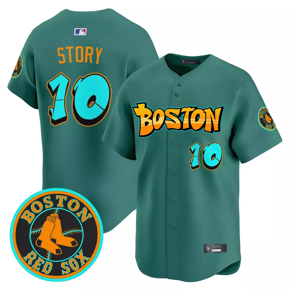 Story 10 Boston Red Sox Teal Graffiti Edition Vapor Jersey | 2023 Fan Gear | For Men, Women & Youth