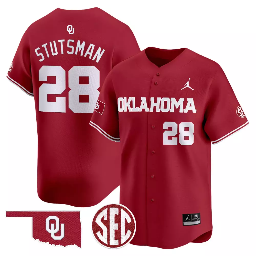 Personalized Oklahoma Sooners  Jordan Brand Oklahoma State Outline Stutsman 28 2024 Vapor Premier Limited Stitched Embroidered SEC Patch…
