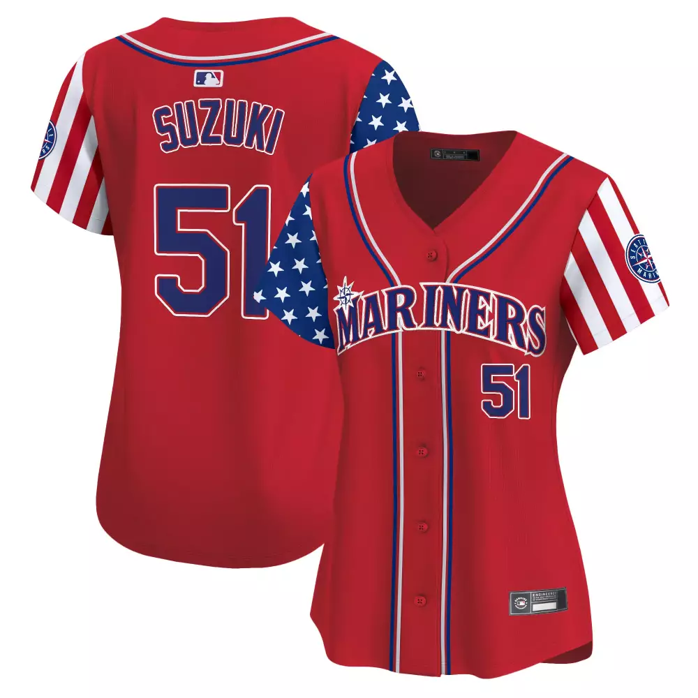 Suzuki 51 Mariners Independence Day 2025 Jersey | Stitched Red Fan Gear | Limited Edition for Men, Women & Youth