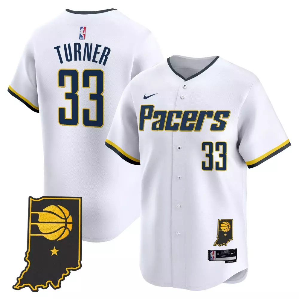 Turner 33 Indiana Pacers 2023 Stitched Vapor Jersey | White with Indiana Patch for Men, Women & Youth | Premium Style